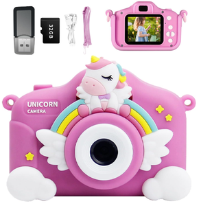 IPS HD ekran çocuklar oyuncak doğum günü hediyesi çocuklar için selfie kamera güzel şekil karikatür unicorn fotoğraf video dijital kamera 4-8year - Product Image 1