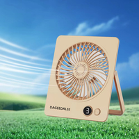 Ventilateur de table DAGEEDALEE 2000mAh personnalisé, ultra-mince, haute capacité, grand flux d'air, faible bruit, pour extérieur et bureau, avec affichage de la puissance