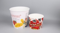 Bol en papier kraft blanc pour la restauration rapide, seau à nouilles jetable, emballage biodégradable réutilisable pour les plats à emporter, boîte pour usage domestique