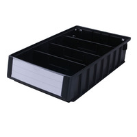 Boîte de rangement en plastique PP antistatique ESD noire 1-20L empilable pour organiser les vis et les petites pièces