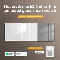 Commutateur intelligent connecté à l'application Zero-fire-wire avec verre trempé gris, compatible avec la commande vocale Xiao Ai et le contrôle des scènes
