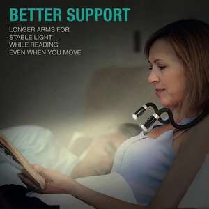 Lumind 2022 Lámpara de lectura recargable manos libres Flexible ABS Batería Cuello <span class=keywords><strong>Abrazo</strong></span> Led Luz de libro para leer Lámpara portátil - Product Image 2