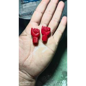 หินควอตซ์ปะการังแดงแกะสลักด้วยมือ ขนาด 20x35 มม. พลอยหลวม หินควอตซ์ปะการังแดงธรรมชาติ หินควอตซ์ปะการังแกะสลัก - Product Image 4