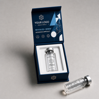 Ensemble d'emballages personnalisés pour ampoules de peptides magnétiques en configurations de flacons de 1, 2 et 3 ml |   Boîte cadeau rigide de luxe avec étiquettes assorties
