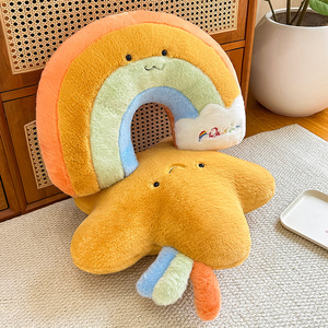 Almohada de Peluche Suave de 40cm, Serie Arcoíris, Cojín de Luna y Estrella, Venta al por Mayor y Menor, Decoración Cómoda para el Hogar - Product Image 4