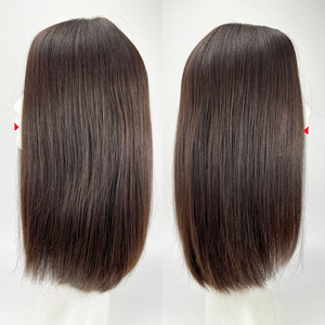 Extensiones de Cabello Humano Europeo Virgen <span class=keywords><strong>Balayage</strong></span> Marrón <span class=keywords><strong>Oscuro</strong></span> al por Mayor, Toppers de Encaje HD 6x7 7x7 8x8 con Forro de Seda Diamantado para Uso Diario para Mujeres - Product Image 3