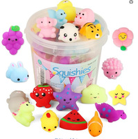MOCHI Baril en plastique souple avec 24 petits squishies en forme de boulette - Jouet anti-stress mignon pour enfants de 5 ans et plus, unisexe