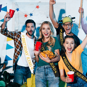 7個入り 面白いキングと部隊のサッシュセット 誕生日パーティーデコレーション 男性へのギフト - Product Image 2