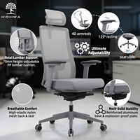 Chaise de bureau de direction avec support lombaire ergonomique, hauteur réglable, fonction pivotante - Design moderne pour le bureau à domicile