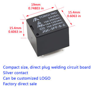 HF3FF Direktvertrieb 5V-<span class=keywords><strong>24V</strong></span> 5-Pin T73 Silberkontakt 10A 1H/1Z Mini Magnetisches PCB-Montage-Leistungsrelais Zuckerwürfel für Leiterplatten - Product Image 2
