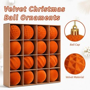 Adornos Navideños Colgantes de Bolas Flocadas de 6cm, Adornos para Árbol de Navidad y Accesorios para Decoración Festiva - Product Image 4