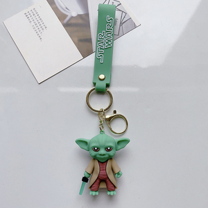 <span class=keywords><strong>Porte</strong></span>-clés de voiture en PVC promotionnel, jouet en peluche 3D de dessin animé, adorable étoile, bébé <span class=keywords><strong>Yoda</strong></span> Wars, <span class=keywords><strong>porte</strong></span>-clés avec dragonne, cadeaux en gros - Product Image 6