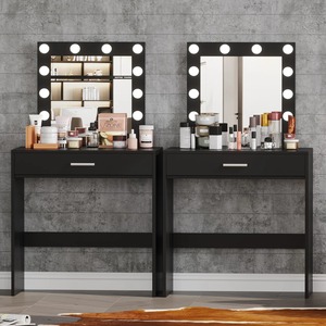 Vente en gros pas cher debout <span class=keywords><strong>petite</strong></span> <span class=keywords><strong>commode</strong></span> avec miroir de lumière tiroir en bois simple maquillage vanité table - Product Image 5