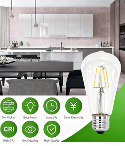 Đèn dây tóc <span class=keywords><strong>LED</strong></span> <span class=keywords><strong>ST64</strong></span> 4W 6W 8W Đèn cổ điển cổ điển Thủy tinh màu hổ phách trong suốt - Product Image 5