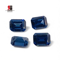 Zircone cubique taille émeraude qualité 4A, pierre précieuse bleu saphir Baifu 4x6 5x7 8x6mm