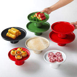 Xiangyuan <b>Melamine</b> <b>Plates</b> Round Stemmed For Party Snacks And Tea Service - Product Image 1