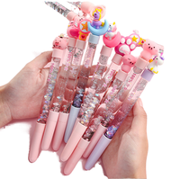 Stylo Gel Liquide Pailleté Licorne Noël 0,5 mm en Plastique, Encre Noire, Fournitures de Bureau et Papeterie, Vente en Gros