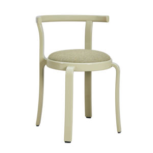Modern Minimalist Solid Wood <b>Dining</b> <b>Chair</b> with Curved Embrace Back and Terracotta Fabric Seat for Home Cafe - Product Image 3
