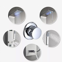 Panneaux de douche muraux en acier inoxydable, 2 pièces, chute d'eau, colonne de douche LED, panneau de douche avec Massage