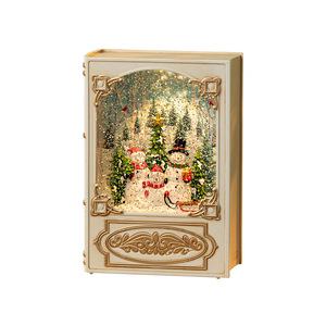 Dropshipping Shopify Christmas Book Night <b>Light</b> Santa Music Box Snowfall Snow <b>Globe</b> Decoration Gift Ornament - Product Image 1