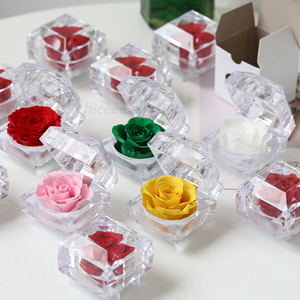 Nhà Máy Nóng Vĩnh Cửu Màu Đỏ Màu Hồng Hoa Hồng Nhỏ Vòng <span class=keywords><strong>Acrylic</strong></span> Hộp Cho Ngày Valentine Quà Tặng Bảo Quản Hoa Hồng Vòng Mini Hộp - Product Image 2