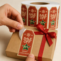 Autocollants personnalisés en PP autocollants pour les fêtes de fin d'année, étiquettes promotionnelles pour les emballages de cadeaux