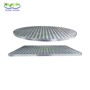 Juego de Banco de mesa de comedor para exteriores de grado comercial Happy Life, muebles de restaurante de Metal plegable de aluminio resistente - Product Image 3
