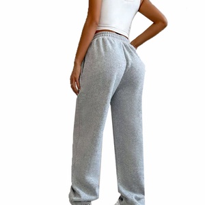 Pantalons de jogging pour femmes sur mesure OEM avec poche oblique, taille mi-haute, coton confortable, ample, décontracté, pantalon de survêtement - Product Image 5