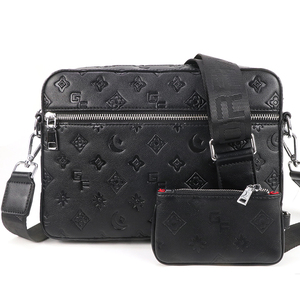 <span class=keywords><strong>Sacoche</strong></span> Messager en <span class=keywords><strong>Cuir</strong></span> de Haute Qualité pour Hommes, Sac Bandoulière Personnalisé avec Bouton Vintage et Lettre Décorative, Style National pour Robe d'Été - Product Image 1