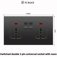 Enchufe de Pared Británico de Cinco Orificios con Carga Rápida Tipo-C, 2 Puertos USB, Panel Táctil, Máx. 10A, Fabricación en el Reino Unido