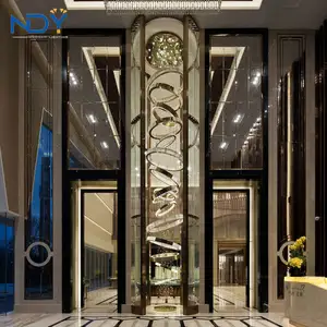 Lustre longo de luxo grande, moderno, para lobby de hotel, decoração de escadas, anel grande personalizado, lustre de cristal