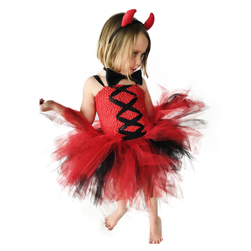 RTS wholesale faishion Girl Halloween cos vampire suit girl's puffy dress