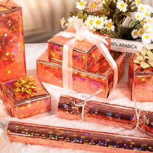 Rose Gold Wrapping <b>Paper</b> <b>Roll</b> 17 Inch X 33 Feet Holographic Floral Shiny Iridescent Gift <b>Wrap</b> for Birthday Christmas Anniversary - Product Image 6
