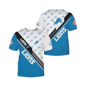 <span class=keywords><strong>Camiseta</strong></span> Deportiva Transpirable y Ecológica de Manga Corta con Diseño de Alta Calidad de los 32 Equipos de la NFL, Detroit Lions, Personalizada por LICHENG al por Mayor - Product Image 4