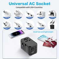 Worldplug Chargeur rapide de voyage international Adaptateur secteur USB Adaptateur de prise de voyage universel avec câble de type C