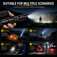 Lampe torche tactique LED d'extérieur avec mise au point variable, rechargeable USB-C, étanche en ABS, pour la chasse, la randonnée et les situations d'urgence