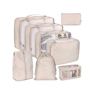사용자 정의 경량 압축 포장 큐브 여행 8 개 세트 수하물 주최자 가방 가방