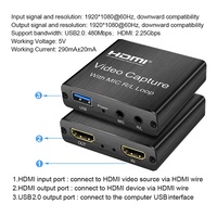 Carte de capture vidéo Xput HDMI vers USB2.0, enregistreur 1080P avec sortie audio en boucle, captureur vidéo portable pour jeux, streaming vidéo en direct