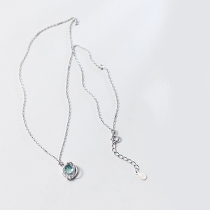 Collar de Plata S925 con Diseño de Planeta Circular, Cadena Corta para Clavícula, Joyería, Regalos para Mujer - Product Image 6