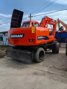 Excavadora de ruedas usada de tamaño mediano de 15 toneladas de Corea del Sur, Doosan DH150W, equipo de excavación sobre ruedas. - Product Image 2