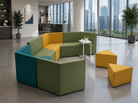 Canapé modulaire créatif à emboîtement, sièges légers pour espaces publics, ensemble de salon au design géométrique