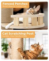 Griffoir pour chat en bois réglable en hauteur, du sol au plafond, pour chats d'intérieur