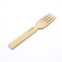 Ensemble de fourchettes en bambou entrelacées au design unique, vaisselle en bambou naturel durable et écologique pour le dessert