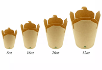 Boîte de nouilles en papier kraft jetable, logo acceptable du client à emporter, boîte d'emballage pour pâtes, fast food