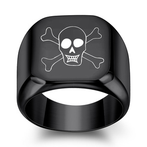 Stainless Steel Skull <b>Ring</b> 22mm 18mm Polished Men's Jewelry Gift Round Square Shape Geometric Design - Product Image 5