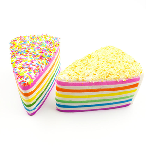 Juguetes antiestrés de PU de rebote lento, tipo pastel arcoíris jumbo, Kawaii, de espuma, con forma de comida, venta al por mayor - Product Image 3