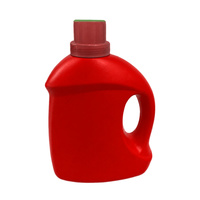 2 bouteilles en plastique HDPE carrées mates pour produits chimiques liquides, avec poignée latérale ergonomique, couleur personnalisée, conteneur vide