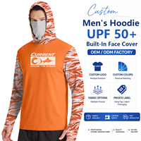 Sweat à capuche personnalisé pour homme avec protection UV, 88 % polyester, 12 % élasthanne, avec capuche solaire intégrée, trous pour les pouces et coutures plates OEM/ODM