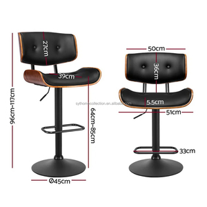 Elegante Taburete Giratorio de Cocina, Silla de <span class=keywords><strong>Bar</strong></span> Ajustable con Base Ancha y Asiento de PU para Hogar, <span class=keywords><strong>Bar</strong></span> y Restaurante, Diseño de Base de 45 cm - Product Image 2