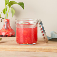 Pot à confiture en verre avec logo personnalisé capacité de 30ml 500ml bouchon à vis étanchéité pour snacks biscuits gâteau diffuseur de sucre surface de sérigraphie